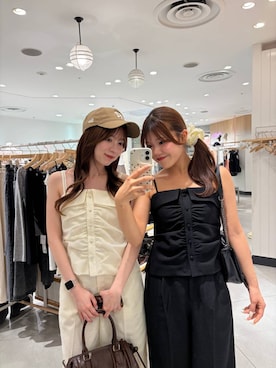 「Heather（ヘザー）のアイテム（バッグ）」を使った、mioさん（レディース・157cm）の春コーディネート