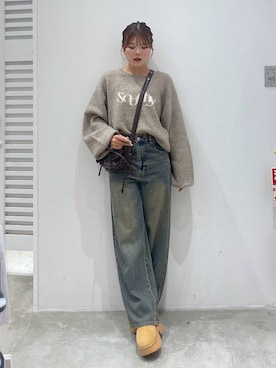 「Heather（ヘザー）のアイテム（ニット/セーター）」を使った、mioさん（レディース・157cm）の秋コーディネート