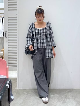 「Heather（ヘザー）のアイテム（その他パンツ）」を使った、mioさん（レディース・157cm）の秋コーディネート