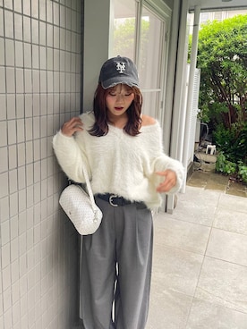 「Heather（ヘザー）のアイテム（ニット/セーター）」を使った、mioさん（レディース・157cm）の秋コーディネート