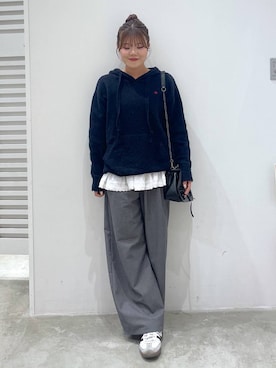 「Heather（ヘザー）のアイテム（ニット/セーター）」を使った、mioさん（レディース・157cm）の秋コーディネート