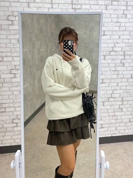 「Heather（ヘザー）のアイテム（ニット/セーター）」を使った、mioさん（レディース・157cm）の秋コーディネート