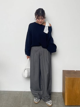 「Heather（ヘザー）のアイテム（その他パンツ）」を使った、mioさん（レディース・157cm）の秋コーディネート