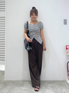 「Heather（ヘザー）のアイテム（Tシャツ/カットソー）」を使った、mioさん（レディース・157cm）の夏コーディネート