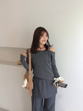 「Heather（ヘザー）のアイテム（その他パンツ）」を使った、mioさん（レディース・157cm）の夏コーディネート