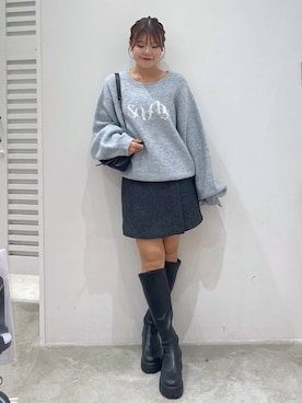 「Heather（ヘザー）のアイテム（ニット/セーター）」を使った、mioさん（レディース・157cm）の秋コーディネート