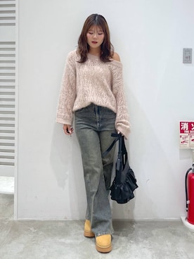 「Heather（ヘザー）のアイテム（ニット/セーター）」を使った、mioさん（レディース・157cm）の秋コーディネート