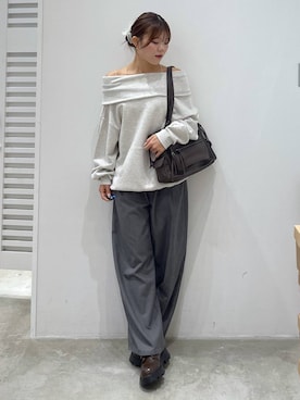 「Heather（ヘザー）のアイテム（その他パンツ）」を使った、mioさん（レディース・157cm）の秋コーディネート