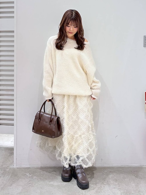 セール】ベロアリボンチュニックニット 636824（ニット/セーター