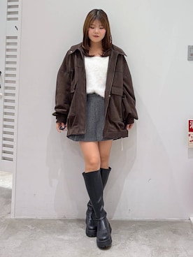 「Heather（ヘザー）のアイテム（ニット/セーター）」を使った、mioさん（レディース・157cm）の秋コーディネート