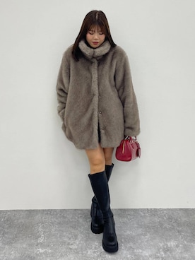 「Heather（ヘザー）の【累計10万本】楽ちんなのに美脚！秋冬No.1ブーツ　インヒールストレッチロングブーツ　571563（ブーツ）」を使った、mioさん（レディース・157cm）の秋コーディネート