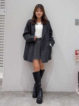 「Heather（ヘザー）のアイテム（ニット/セーター）」を使った、mioさん（レディース・157cm）の秋コーディネート