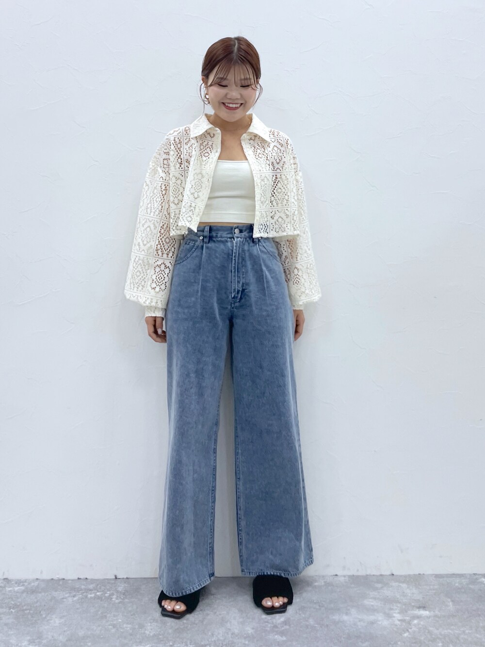 Heather（ヘザー）の「ハイウエストデニムワイドパンツ 184434（デニム 