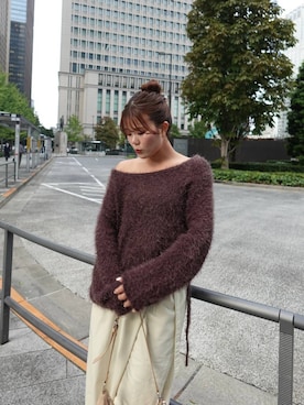 「Heather（ヘザー）のアイテム（ニット/セーター）」を使った、mioさん（レディース・157cm）の秋コーディネート