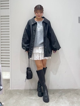 「Heather（ヘザー）のアイテム（ニット/セーター）」を使った、mioさん（レディース・157cm）の秋コーディネート