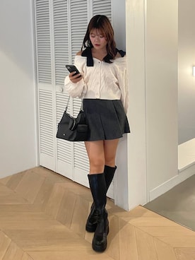 「Heather（ヘザー）のアイテム（その他パンツ）」を使った、mioさん（レディース・157cm）の秋コーディネート