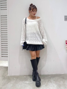 「Heather（ヘザー）のアイテム（ニット/セーター）」を使った、mioさん（レディース・157cm）の秋コーディネート