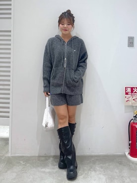 「Heather（ヘザー）のアイテム（ニット/セーター）」を使った、mioさん（レディース・157cm）の秋コーディネート