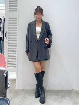 「Heather（ヘザー）の【累計10万本】楽ちんなのに美脚！秋冬No.1ブーツ　インヒールストレッチロングブーツ　571563（ブーツ）」を使った、mioさん（レディース・157cm）の夏コーディネート