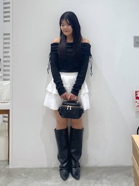 カバーストレッチロングブーツ 283834を使った人気ファッション