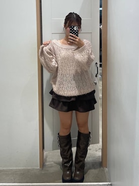 「Heather（ヘザー）のアイテム（ニット/セーター）」を使った、mioさん（レディース・157cm）の秋コーディネート