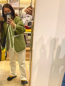 「apres jour（アプレジュール）のアイテム（その他シューズ）」を使った、ゆりまるさん（レディース・153cm）の冬コーディネート