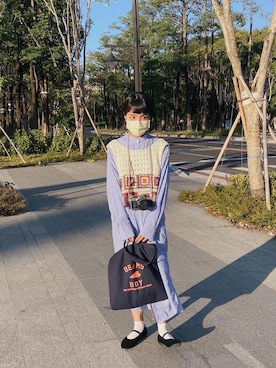 「BEAMS（ビームス）のアイテム（ワンピース/ドレス）」を使った、尾山さん（レディース・158cm）の冬コーディネート