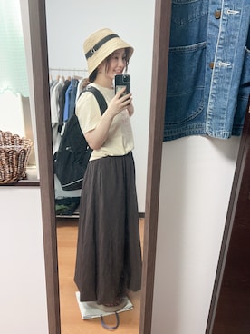 「無印良品（ムジルシリョウヒン）のアイテム」を使った、deさん（レディース・153cm）の夏コーディネート