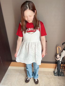 「アイテム（キャミソール）」を使った、deさん（レディース・153cm）の秋コーディネート