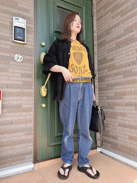 「SLOBE IENA（スローブイエナ）のアイテム（サンダル）」を使った、deさん（レディース・153cm）の春コーディネート