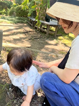 「アイテム（サロペット/オーバーオール）」を使った、deさん（レディース・153cm）の夏コーディネート