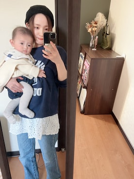 「アイテム（ニットキャップ/ビーニー）」を使った、deさん（レディース・153cm）の秋コーディネート