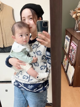 「アイテム（ニットキャップ/ビーニー）」を使った、deさん（レディース・153cm）の秋コーディネート