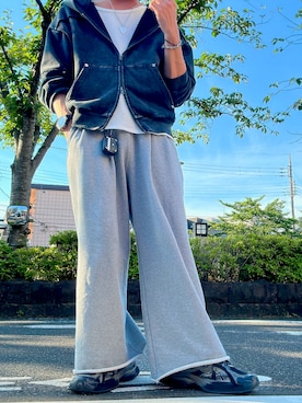「ADRER（アドラー）のアイテム（パーカー）」を使った、#くりもとさん（メンズ・172cm）の春コーディネート