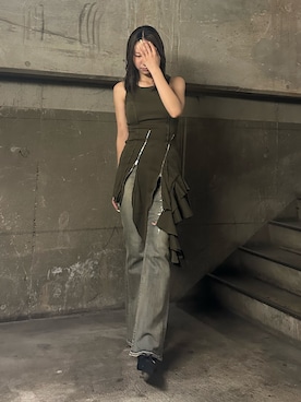 「EVRIS（エヴリス）のアイテム（ワンピース/ドレス）」を使った、momokaさん（レディース・163cm）の夏コーディネート