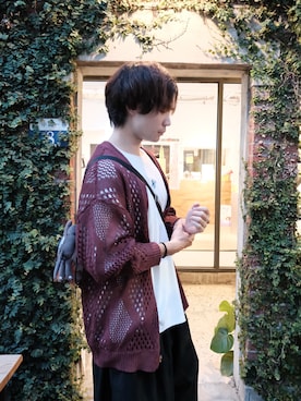 「ADRER（アドラー）のアイテム（トップス、ホワイト系）」を使った、オレンジさん（メンズ・165cm）の春コーディネート