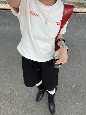 「THROW by SLY（スローバイスライ）のアイテム（パンツ）」を使った、113181103さん（レディース・165cm）の夏コーディネート