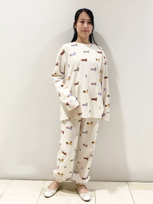 ダックスフンド柄ロンT（ルームウェア/パジャマ）｜gelato pique