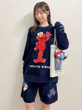 「アイテム（キーケース/キーアクセサリー、ブルー系）」を使った、gelato piqueさん（レディース・161cm）の夏コーディネート