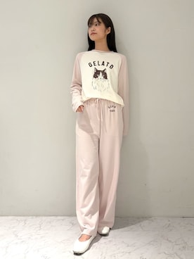 「アイテム（ルームウェア）」を使った、gelato piqueさん（レディース・163cm）の夏コーディネート