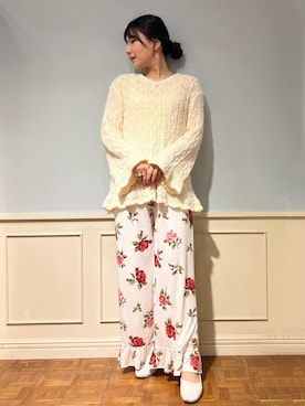 「アイテム（ルームウェア）」を使った、gelato piqueさん（レディース・158cm）の秋コーディネート