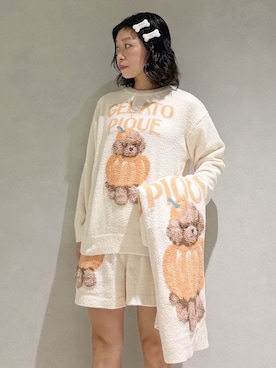 「アイテム（ルームウェア/パジャマ、ベージュ系）」を使った、gelato piqueさん（レディース・168cm）の秋コーディネート