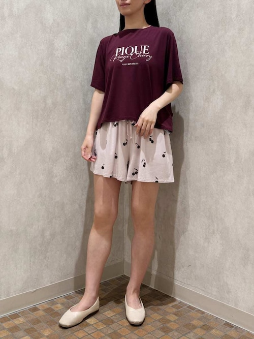 接触冷感】チェリー柄ショートパンツ（ルームウェア/パジャマ