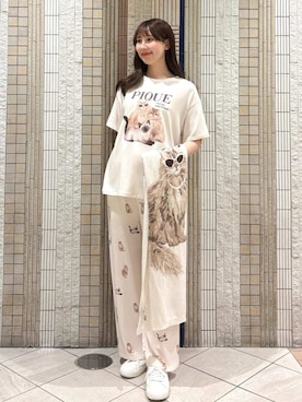 「アイテム（ブランケット）」を使った、gelato piqueさん（レディース・165cm）の春コーディネート
