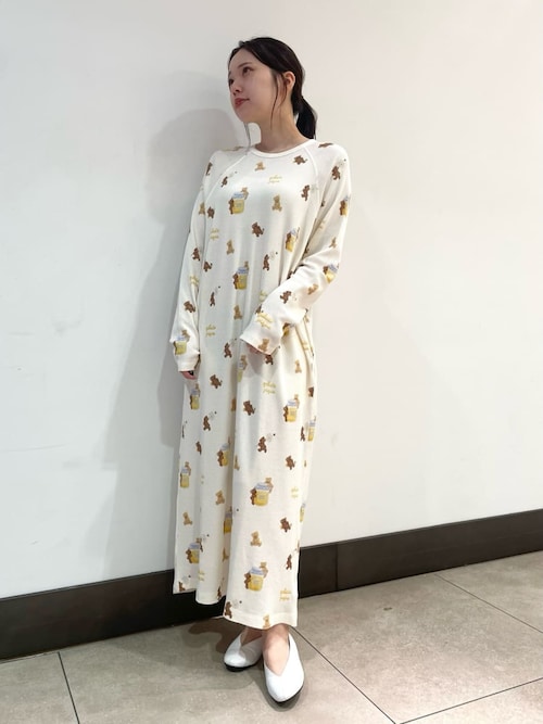 セール】はちみつベア柄ワンピース（ルームウェア/パジャマ）｜gelato