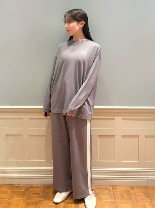 インレイロゴラインロングパンツ（ルームウェア/パジャマ）｜gelato