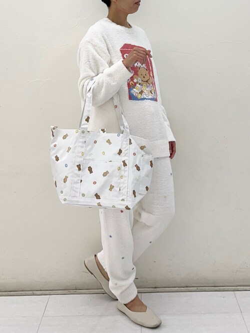 ジェラートピケ シリアルベア柄ママバッグ ホワイト ジェラート ピケ