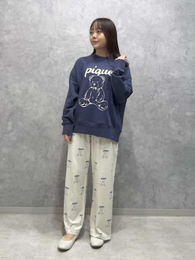 「アイテム（ルームウェア、ブルー系）」を使った、gelato piqueさん（レディース・154cm）の秋コーディネート