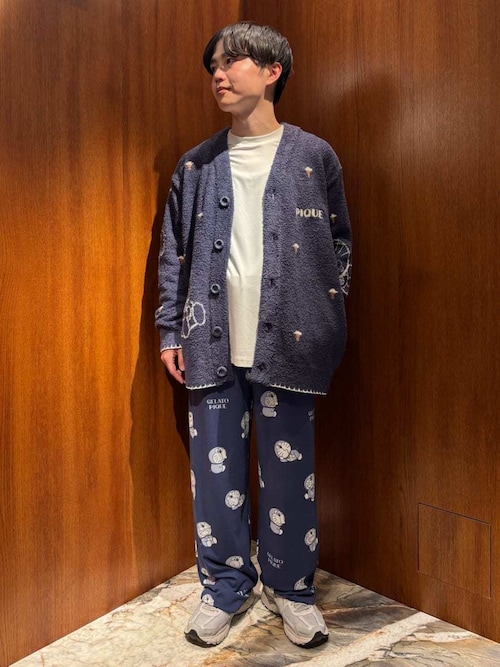 ドラえもん】【メンズ】ベビモコジャガードカーディガン（ルームウェア