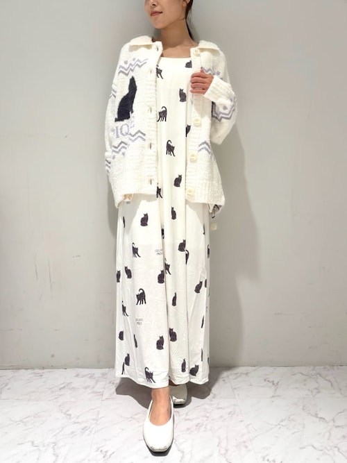 CAT総柄キャミワンピース（ルームウェア/パジャマ）｜gelato pique